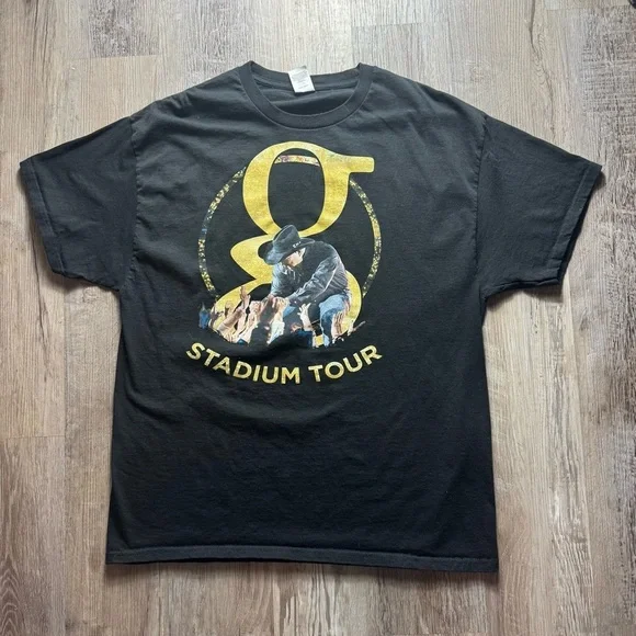 Garth Brooks Stadium Tour Black T-Shirt Hanes men’s XL double sided prints - Picture 1 of 5